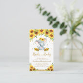 Elephant Sunflower Baby shower brengt boek mee Informatiekaartje (Staand voorkant)