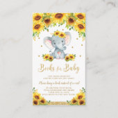 Elephant Sunflower Baby shower brengt boek mee Informatiekaartje (Voorkant)