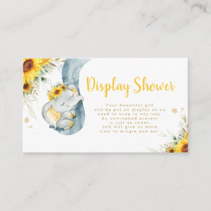 Elephant Sunflower Baby shower Display Shower Informatiekaartje