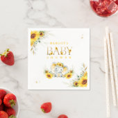 Elephant Sunflower Baby shower geslachtsneutraal Servet (Insitu)