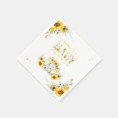 Elephant Sunflower Baby shower geslachtsneutraal Servet (Hoek)