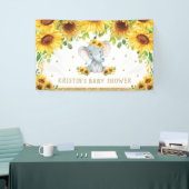 Elephant Sunflower Baby shower Verjaardag Achtergr Spandoek (Beurs)