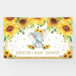 Elephant Sunflower Baby shower Verjaardag Achtergr Spandoek