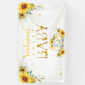 Elephant Sunflower Baby shower Welkom Spandoek (Verticaal)