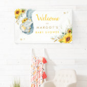 Elephant Sunflower Baby shower Welkom Spandoek (Insitu)