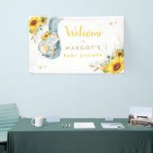 Elephant Sunflower Baby shower Welkom Spandoek (Beurs)