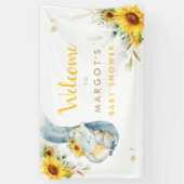 Elephant Sunflower Baby shower Welkom Spandoek (Verticaal)