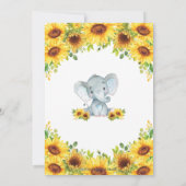 Elephant Sunflower Floral Co-Ed Baby shower Boy Kaart (Achterkant)