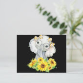 Elephant Sunflower Gifts Feestdagenkaart (Staand voorkant)