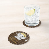 Elephant Sunflower Licht Meisje Baby shower Kartonnen Onderzetters (Insitu)