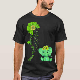 Elephant Sunflower Nierziekte Bewustheid Costum T-shirt