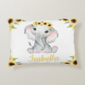 Elephant Sunflower Pillow Gift Accent Kussen (Voorkant)