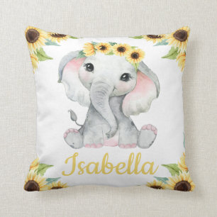 Elephant Sunflower Pillow Gift Kussen