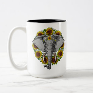 Elephant Sunflower Tweekleurige Koffiemok