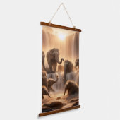 Elephant Sunrise Tapestry Hangend Wandkleed (Gebogen)