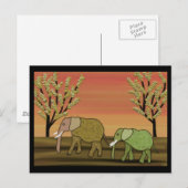 Elephant Sunset Briefkaart (Voorkant / Achterkant)