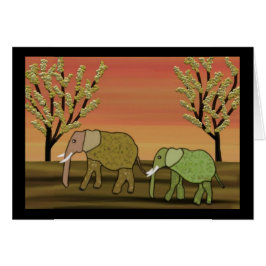 Elephant Sunset Cards