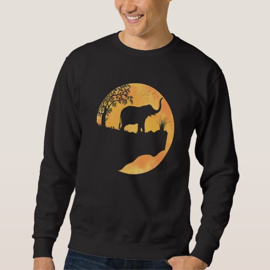Elephant Sunset For Men Women Cute Elephant Trui (Voorkant)