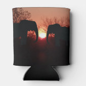 Elephant Sunset Silhouette Blikjeskoeler (Achterkant)