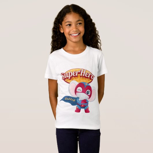 🦸 ♀️ Elephant Superheld Custom Name T-shirt (Voorkant volledig)
