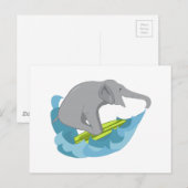 Elephant Surfer Briefkaart (Voorkant / Achterkant)