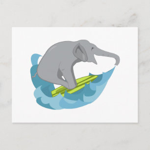 Elephant Surfer Briefkaart