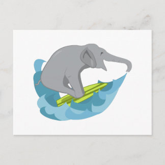 Elephant Surfer Briefkaart