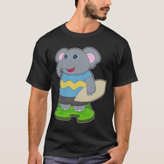 Elephant Surfer Surfboard T-shirt (Voorkant)
