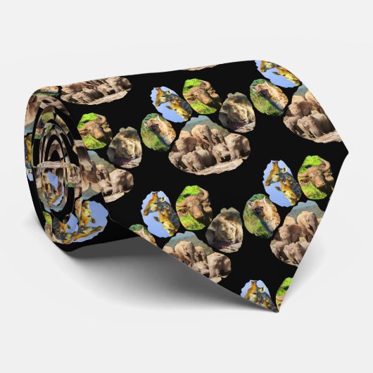 Elephant Swim Footprint Stropdas (Opgerold)