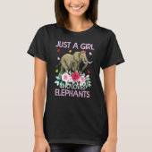 Elephant T-shirt, gewoon een meisje dat van olifan T-shirt (Voorkant)