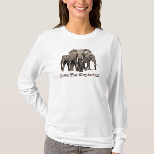 Elephant T-shirt met lange mouwen (Voorkant)