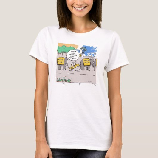 Elephant Taxi Line cartoon women shirt (Voorkant)