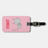 Elephant-teken voor het klitten, persoonlijke naam bagagelabel (Voorkant horizontaal)