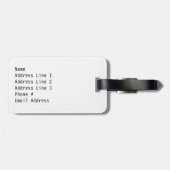 Elephant-teken voor het klitten, persoonlijke naam bagagelabel (Achterkant horizontaal)