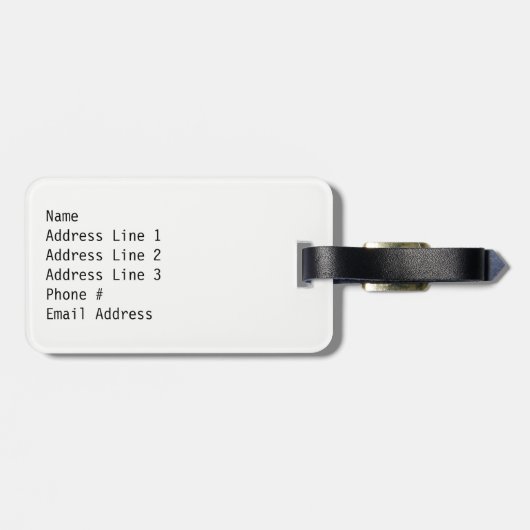 Elephant-teken voor het klitten, persoonlijke naam bagagelabel (Achterkant horizontaal)