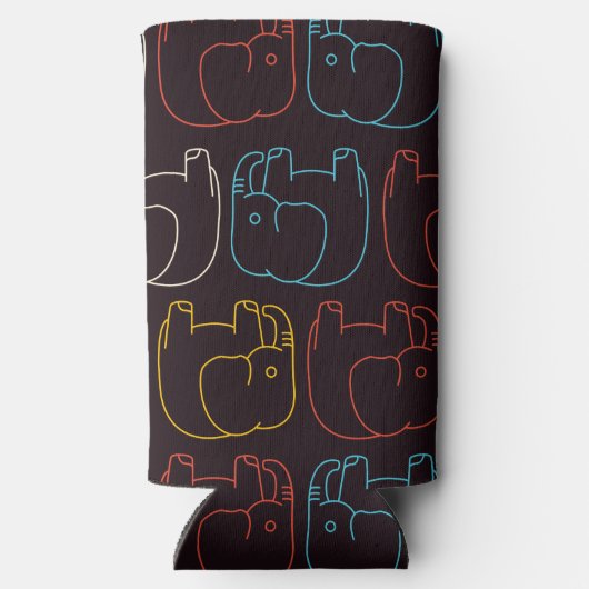 Elephant Tekening Seltzer Blikjeskoeler (Achterkant)