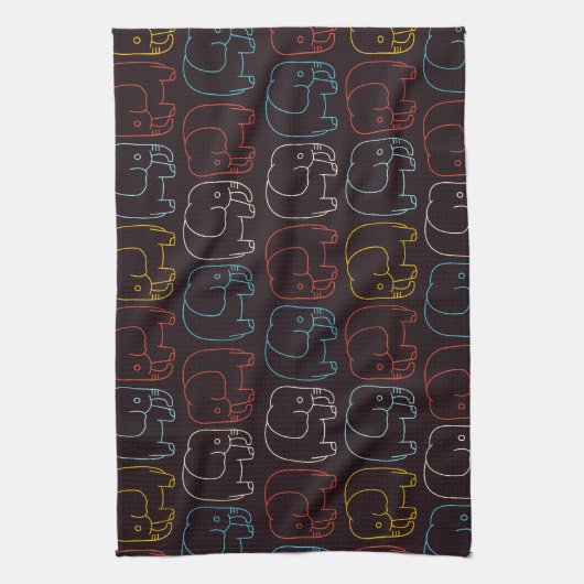 Elephant Tekening Theedoek (Verticaal)