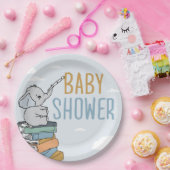 Elephant tekent iets Baby shower Elephant Cute Papieren Bordje (Feest)