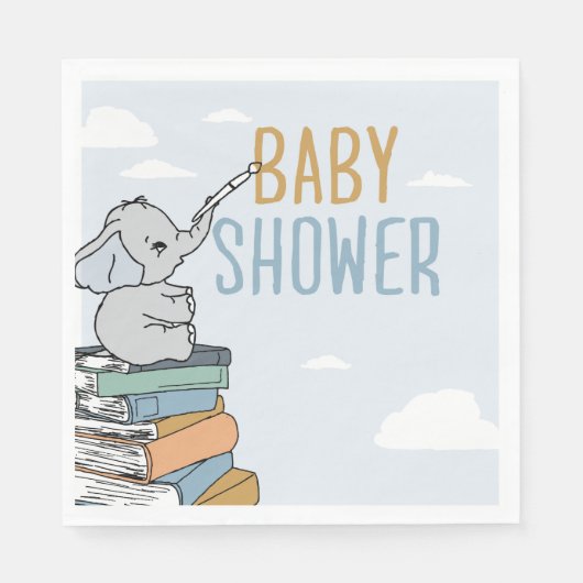 Elephant tekent iets Baby shower Elephant Cute Servet (Voorkant)