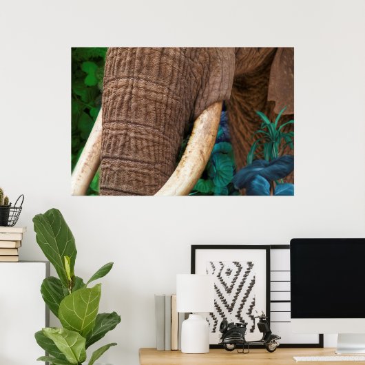 Elephant Tend My Garden Poster (Thuiskantoor)