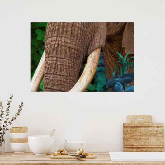 Elephant Tend My Garden Poster (Keuken)