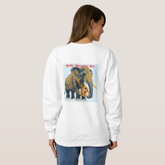 Elephant Thai patroon stijl. Trui (Achterkant volledig)