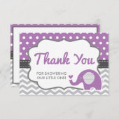 Elephant Thank You Card, BEWERKBARE KLEUR Bedankkaart (Voorkant / Achterkant)