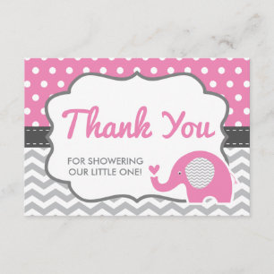 Elephant Thank You Card, BEWERKBARE KLEUR Bedankkaart
