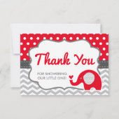 Elephant Thank You Card, BEWERKBARE KLEUR Bedankkaart (Voorkant)
