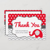 Elephant Thank You Card, BEWERKBARE KLEUR Bedankkaart (Voorkant / Achterkant)