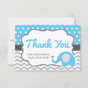 Elephant Thank You Card, BEWERKBARE KLEUR Bedankkaart