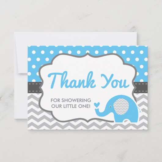 Elephant Thank You Card, BEWERKBARE KLEUR Bedankkaart (Voorkant)
