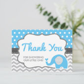 Elephant Thank You Card, BEWERKBARE KLEUR Bedankkaart (Staand voorkant)