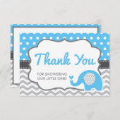 Elephant Thank You Card, BEWERKBARE KLEUR Bedankkaart (Voorkant / Achterkant)